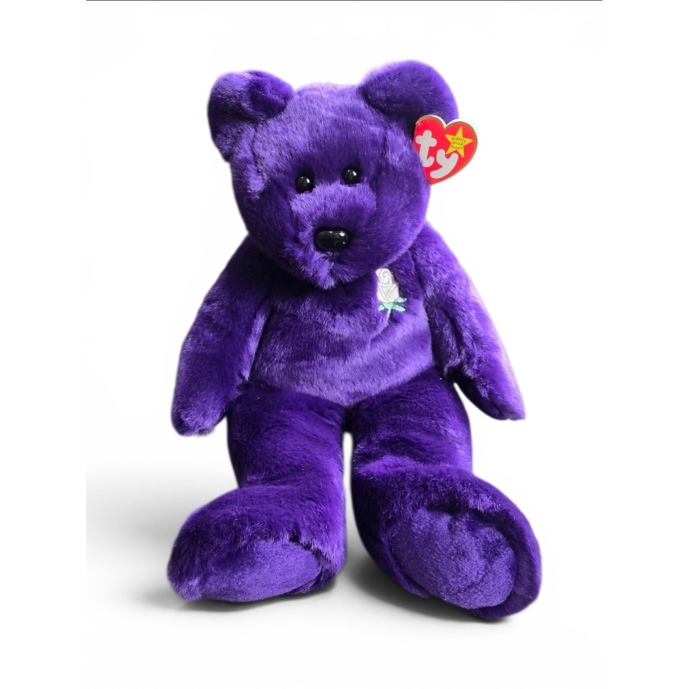 Ty Princess Beanie Buddy Purple Diana Princess of Wales Memorial Bear with Tags